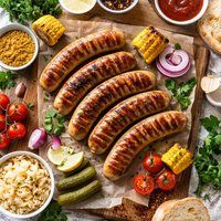 Gegrillte Bratwurst Grilled Bratwurst