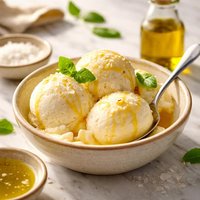 Gelato Con Olio E Sale Ice Cream with Olive Oil Sea Salt