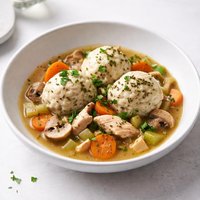 German Chicken Stew with Caraway Dumplings