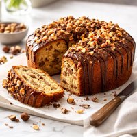 German Coffee Cake with Nuts and Chocolate Nusskuchen