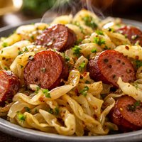 German Fried Cabbage and Kielbasa