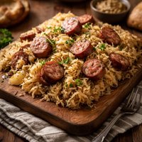 German Sauerkraut and Kielbasa