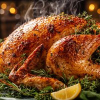 Gilded Saffron and Butter Basted Roast Turkey with Herb Garland