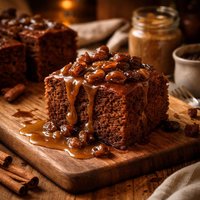 Ginger Cake with Raisin Sauce