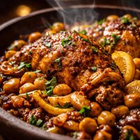 Ginger Chicken with Chickpeas Moroccan Tagine