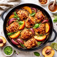 Ginger Chicken with Peaches and Onions