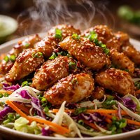 Ginger Chinese Chicken with Cole Slaw