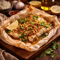 Ginger Garlic Fish in Parchment