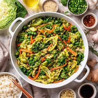 Ginger Garlic Savoy Cabbage