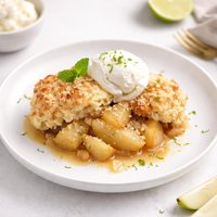 Ginger Lime Pear Cobbler