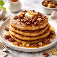 Ginger Pancakes with Maple Pecan Syrup