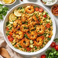Ginger Shrimp with Carrot Couscous