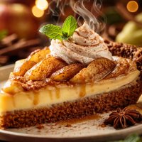 Gingerbread Apple Flan with Apple Custard