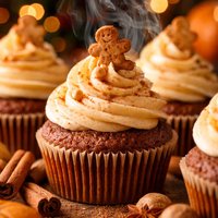 Gingerbread Cupcakes with Pumpkin Cream Cheese Frosting