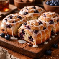 Glazed Blueberry Breakfast Rolls