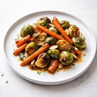 Glazed Brussels Sprouts and Carrots with Almonds