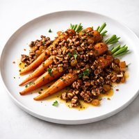 Glazed Carrots with Pecan Apricot Raisin Sauce P C