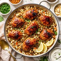 Glazed Chicken and Raisin Pilaf