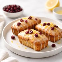 Glazed Lemon Cranberry Mini Tea Breads