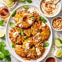 Glazed Pineapple with Cinnamon Creme Fraiche