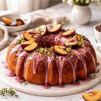 Glazed Plum Bundt Cake