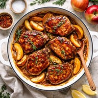 Glazed Pork Chops and Apples