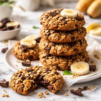Gluten Free Choco Banana Oatmeal Cookies