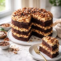 Gluten Free German Chocolate Cake with Vegan Frosting