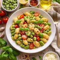 Gnocchi with Broad Beans and Tomato