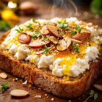 Goat Cheese Almond and Honey Tartine