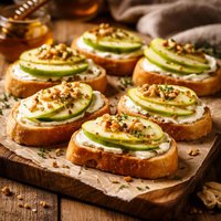 Goat Cheese and Tart Apple on French Bread Appetizer