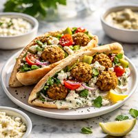 Goat Cheese Falafel Pitas