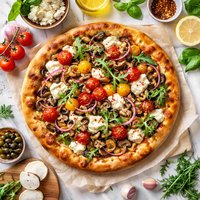 Goat Cheese Gourmet Vegetarian Pizza