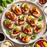 Goat Cheese Roasted Pepper and Basil Appetizers