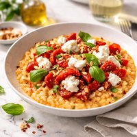 Goats Cheese and Roasted Peppers Risotto