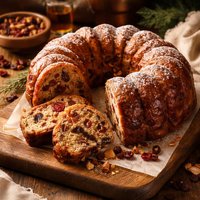 Golden Brandy Bundt Fruitcake