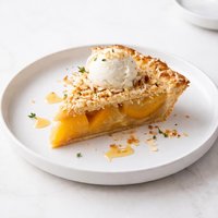 Golden Coconut Peach Pie