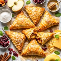 Golden Delicious Apple Cheddar Turnovers Dried Cranberries