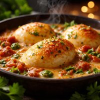 Golden Eggs in Creole Cream Sauce