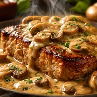 Golden Mushroom Pork Chops