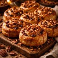 Golden Pecan Raisin Sweet Rolls