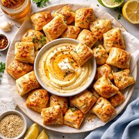 Golden Puffs with Honey Butter Dip