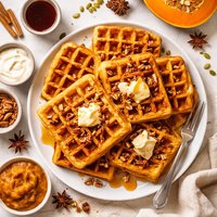 Golden Pumpkin Waffles