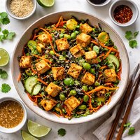 Golden Tofu Salad with Carrots and Hijiki