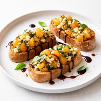 Golden Tomato Bruschetta W Gorgonzola Balsamic Syrup