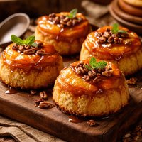 Good Eats Individual Peach Upside Down Cakes Alton Brown