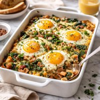 Good Morning Florentine Ham and Eggs Casserole