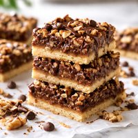 Gooey Chocolate Walnut Bars with Shortbread Crust