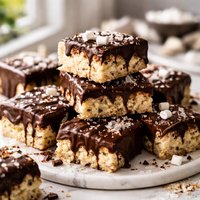 Gooey Rice Krispie Treats Covered in Chocolate