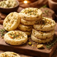 Gorgonzola and Pistachio Shortbread Wafers